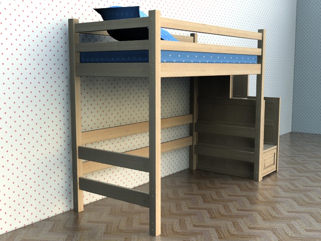 563 Кровать чердак для подростка Томас Пино